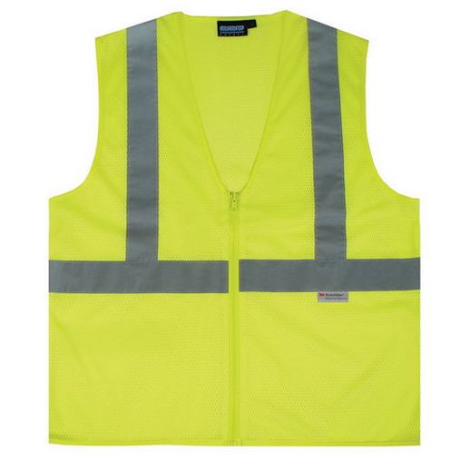 Custom Logo Erbs Safety ANSI 107 Class 2 Mesh Zip Vest - S15Z